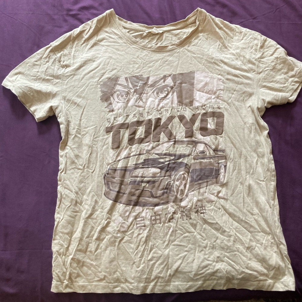 Light brown Anime graphic tee